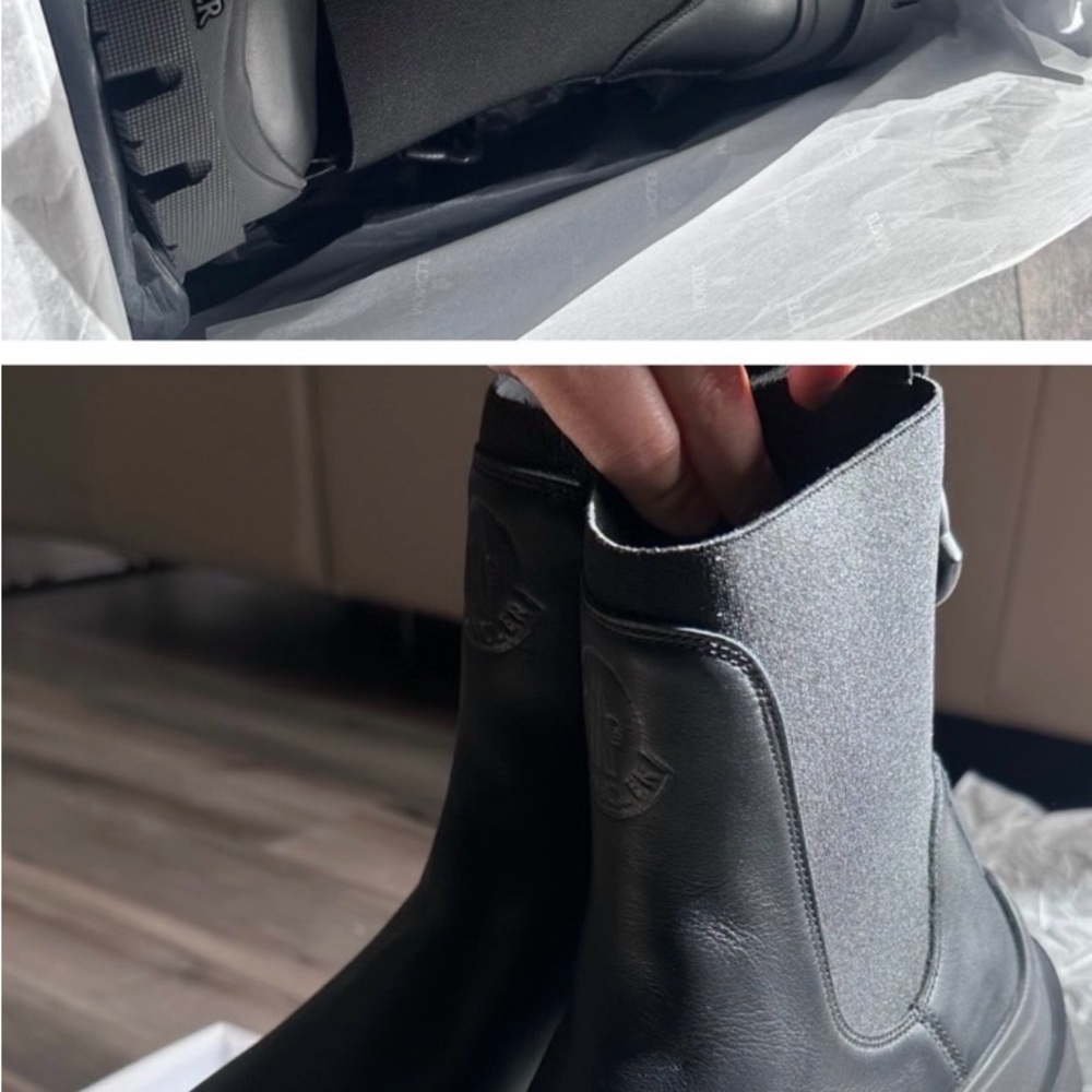 MONCLER Women's Larue leather Chelsea boots